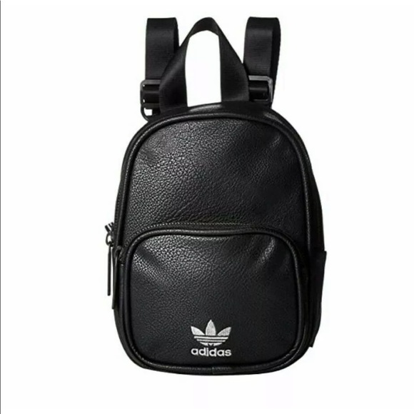 Adidas Originals Mini synthetic Leather Womens Backpack, Black Travel School Bag